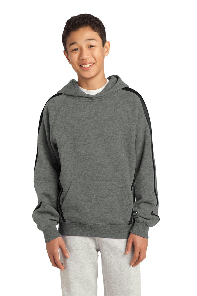 Sport-Tek Youth Sleeve Stripe Pullover Hooded Sweatshirt. YST265