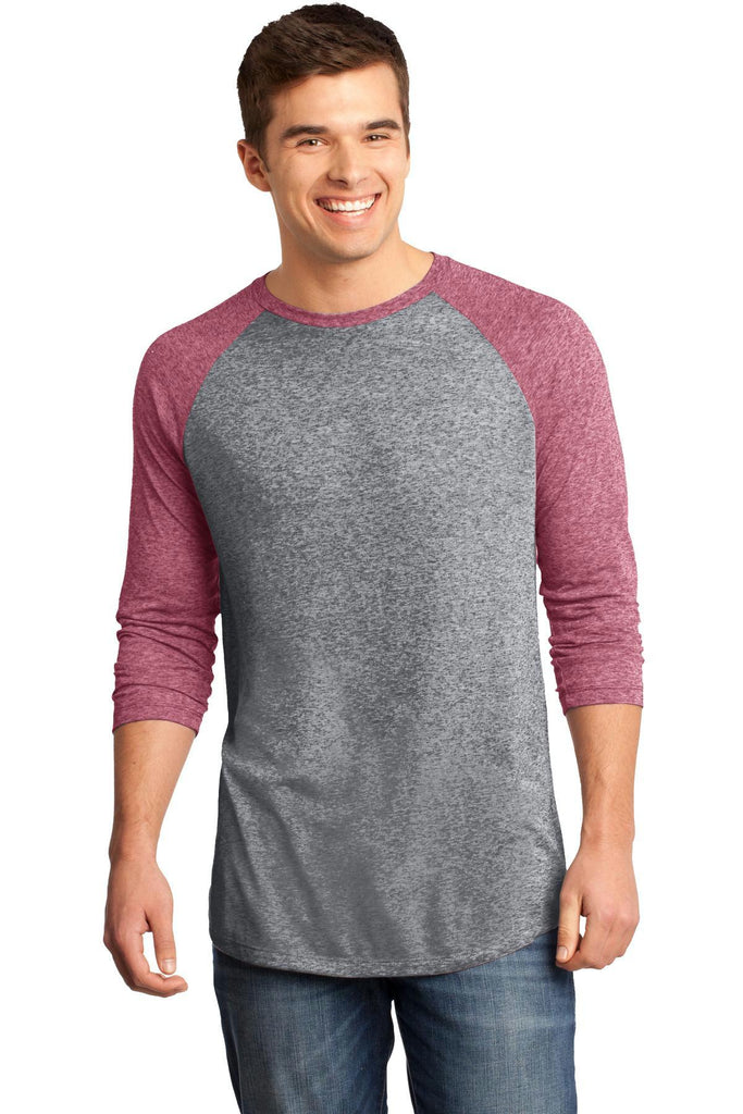 District - Young Mens Microburn 3/4-Sleeve Raglan Tee. DT162