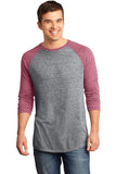 District - Young Mens Microburn 3/4-Sleeve Raglan Tee. DT162