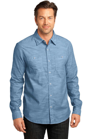 District Made - Mens Long Sleeve Washed Woven Shirt. DM3800