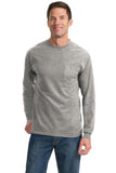 Port & Company Tall Long Sleeve Essential Pocket Tee. PC61LSPT