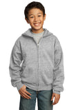 Port & Company - Youth Core Fleece Full-Zip Hooded Sweatshirt.  PC90YZH