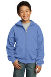 Port & Company - Youth Core Fleece Full-Zip Hooded Sweatshirt.  PC90YZH