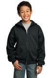 Port & Company - Youth Core Fleece Full-Zip Hooded Sweatshirt.  PC90YZH