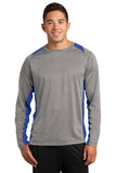 Sport-Tek Long Sleeve Heather Colorblock Contender Tee. ST361LS