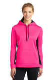 Sport-Tek Ladies Sport-Wick Fleece Colorblock Hooded Pullover. LST235