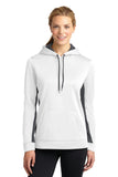 Sport-Tek Ladies Sport-Wick Fleece Colorblock Hooded Pullover. LST235