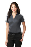 Port Authority Ladies Silk Touch Performance Colorblock Stripe Polo. L547