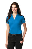 Port Authority Ladies Silk Touch Performance Colorblock Stripe Polo. L547