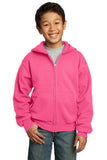 Port & Company - Youth Core Fleece Full-Zip Hooded Sweatshirt.  PC90YZH