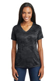 Sport-Tek Ladies CamoHex V-Neck Tee. LST370