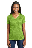 Sport-Tek Ladies CamoHex V-Neck Tee. LST370